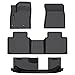 Auxko All Weather Floor Mats Fit for Mitsubishi Outlander 2025 2024 2023 2022(Not phev or Sport) TPE Rubber Liners Outlander Accessories All Season Guard Odorless Anti-Slip Floor Mats 3 Row