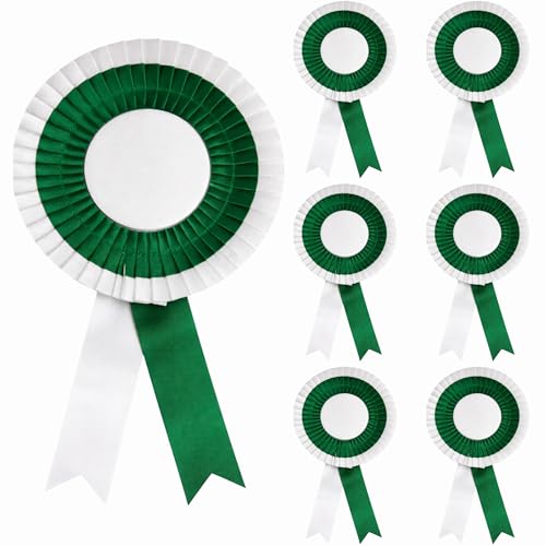Image of NEXGEN Trends Double Line - Satin Badge For School College Event,Party, And Conference (PACK OF 10) (White-Dark Green)