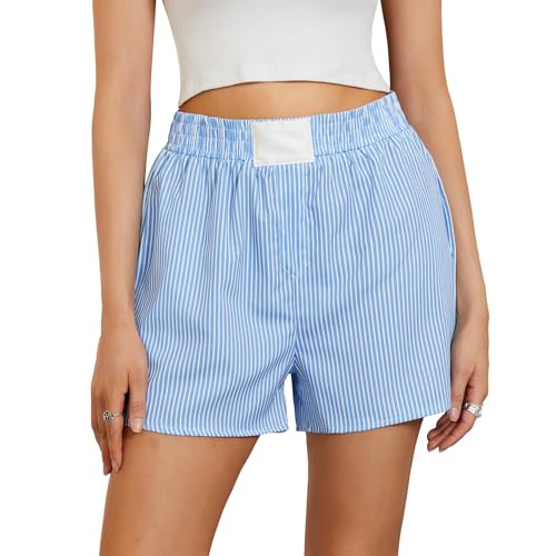 Image of Y2k Women Gingham Boxer Shorts Low Rise Micro Pajamas PJ Sleep Short Pants Plaid Sleepwear Sleeping Lounge Bottoms