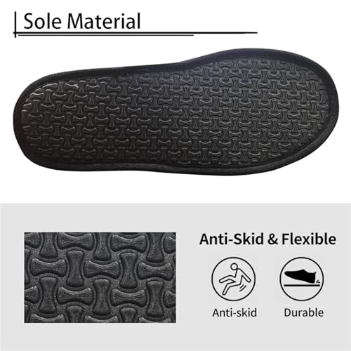 Dolyues Hausschuhe für Damen und Herren, Unisex, Slipper, Indoor-Hausschuhe, mit rutschfester Gummisohle, mops, Large