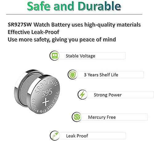 Kaponsec 10Pcs Sr927Sw Lr926 Lr57 Ag7 395 1.5V Silver Oxide Watch Battery #TOP3
