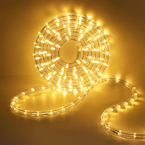 HEGEHE LED Lichterschlauch Außen, 36leds/m Wasserfest LED Schlauch Lichterkette Licht Leiste für Garten,Party,Weihnachten,Zaun,Dach,Dekoration Beleuchtung (Warmweiß, 2M)