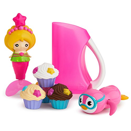 Image of Munchkin Under The Sea Bath Toy & Shampoo Rinser Set, Pink