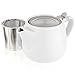 Tealyra - Pluto Porcelain Small Teapot White - 18.2-ounce (1-2 cups) - Matte Finish - Stainless Steel Lid and Extra-Fine Infuser To Brew Loose Leaf Tea - 540ml
