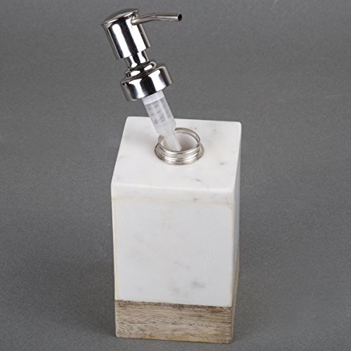 Creative Home 74821 Natural Marble And Mango Wood Lotion Liquid Soap Dispenser thumb #3