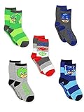 PJ Masks 5 pack Boys Toddler Crew Socks Set (Small (4-6), Multicolor)