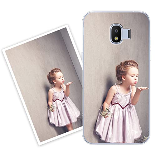 Sunrive Funda Personalizada Compatible con Samsung Galaxy Grand Prime Pro (2018)/J2 Pro 2018, Silicona Flexible Transparente Carcasa Personalizable para tu móvil con Foto Imagen Frase o Texto