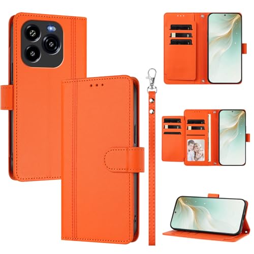 �X�}�z�P�[�X �Ή��@�� for Oukitel C65 / C65 Pro �X�}�z�P�[�X�y�E�H���b�g�f�U�C�� �f���A���J�[�h�X���b�g �L���b�V�� �t���b�v���X�^���h �����h�~�zOrange