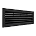 La Ventilazione PR3713N Rejilla de ventilación Rectangular de plástico Negro Empotrado con Red antiinsectos. Dimensiones 370x130 mm