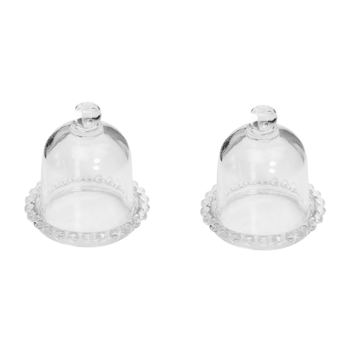 ABOOFAN Lot De 2 Cloches en Verre pour Bougies Plantes Succulentes Guirlandes Lumineuses Photo Gâteau Dessert Décoration