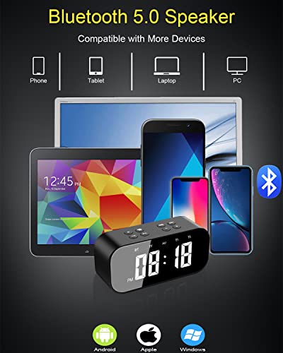 Bluetooth Mirror Alarm Clock Speaker