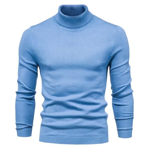 Men's High Neck Sweater Thick Warm Knit Pullover Slim Fit Casual Winter Knitwear Solid Color Long Sleeve Jumper2