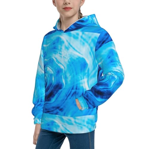 Blue Shell Kid Hoodies Boys Sweatshirts Girls Pullover with Pocket2