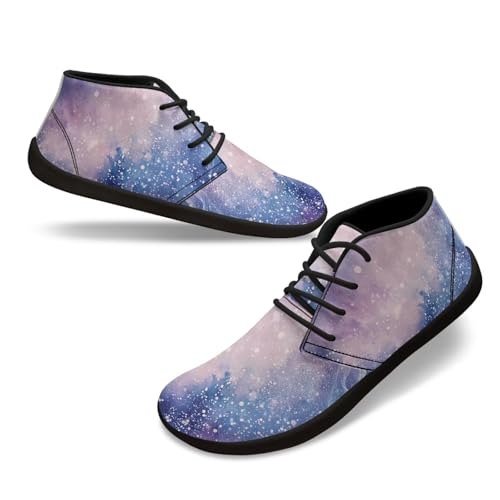 Howilath Galactic Starry Sky Barefoot Running Shoes for Men Low Zero Drop Sneaker Anti-Skid Casual Minimalist Shoes