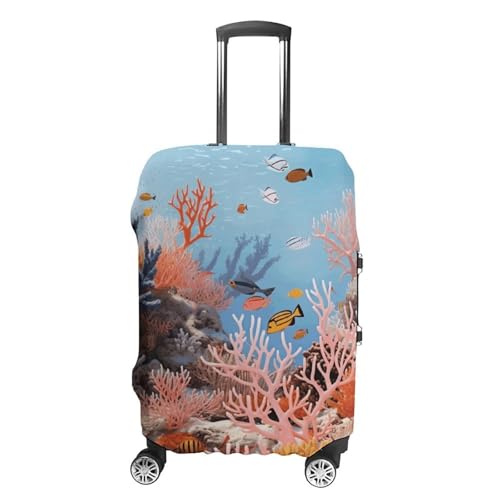 Coral Reef Luggage Cover, Elastic Luggage Protector Fits 19-32in Suitcases, Washable & Anti-Scratch Suitcase Cover for Men Women M