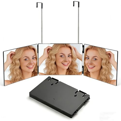 Espejo Trifold Rectangular Ajustable para Corte y Maquillaje miniatura 1