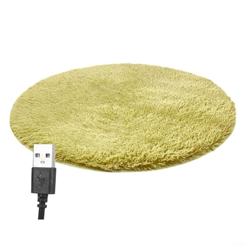 Emiif Tappetino termico per animali domestici, riscaldato tramite USB, in peluche, coperta elettrica per cani e gatti, temperatura costante, termostato, tappetino riscaldante elettrico (verde)