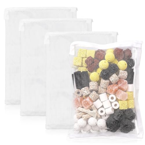 Image of Geiserailie 4 Pcs Aquarium Filter Media Bags 150um Zipper, 7.8 x 11.7 Inch