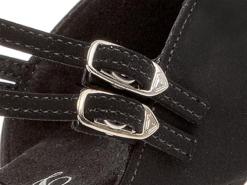 Diamant Dansschoenen voor dames 027-060-040 - nubuck zwart - 6,5 cm Latino - suède zool - Made in Germany, zwart, 34 EU