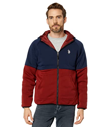 Image of U.S. Polo Assn. Reversible Poly Shell to Fleece Hooded Jacket Outerwear