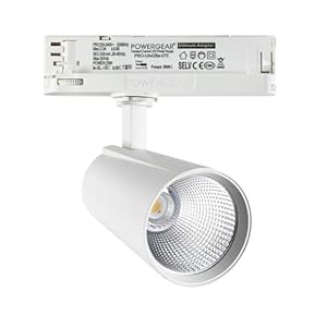 Spot sur rail à LED 30 watts triphasé à 4 fils rotatif et pivotant sur rail 3000K blanc chaud 2800lm plafonnier en aluminium pour système de rail d’éclairage intérieur
