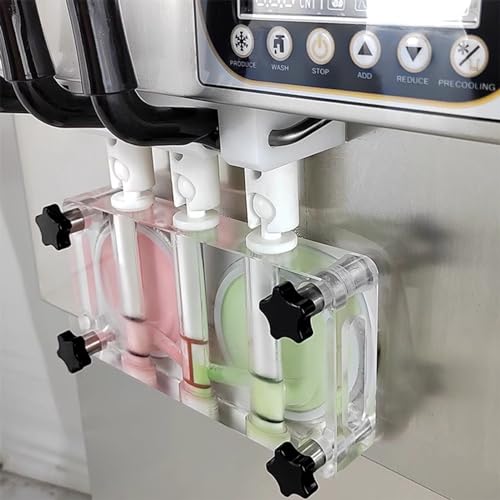 Hhaoran-9868 Eismaschine Transparenter Körper, vertikale kommerzielle Eismaschine, Milchtee-Shop, spezielle 3-Farben-Soft-Sweet-Cone-Eismaschine Tisch-Eismaschine, lustiges Küchengerät – Bild 4