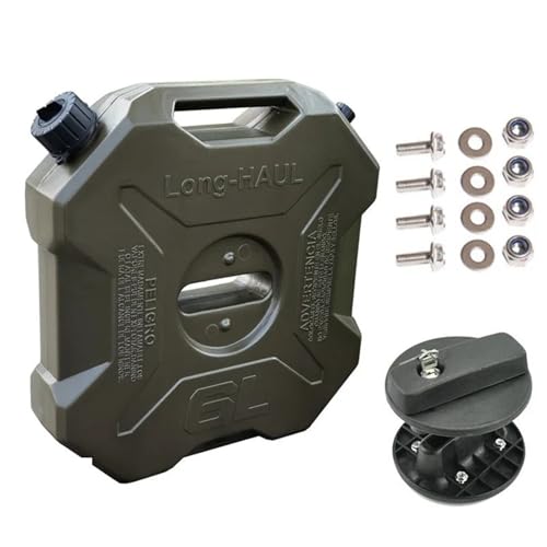 NADCFN Depósito de Combustible 6L litros Negro Rojo Verde Lata Tambor Tanque de Combustible Bidón de Gasolina(6L Green with Lock)