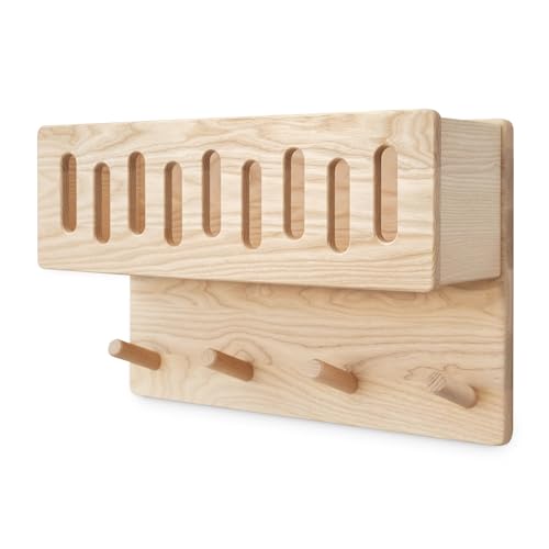 Ehrenkind® Kindergarderobe | Aus robusten Holz | Garderobe Kinder | Klein Natur V2 Kleiderhaken Kinder | geeignet als Wandregal Kinderzimmer | Kleiderhaken Wand | Kinder Kleiderhaken