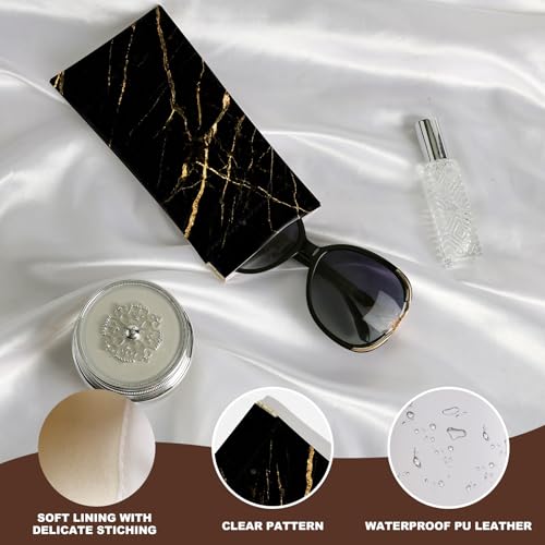 Image of Anikathy 2Pcs Sunglass Eyeglass Glasses Case Soft PU Leather with Cleaning Cloth Portable Glasses Pouch Bag for Men Women