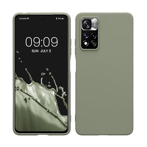 kwmobile Handyhülle für Xiaomi Redmi Note 11 Pro/Note 11 Pro (5G) / Note 12 Pro (4G) Hülle - TPU Case - Kabelloses Laden - Schutzhülle Cover in Graugrün