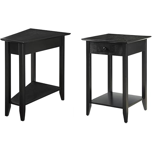 Convenience Concepts Wedge End Table with Shelf, Black