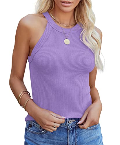 Homlan Damen Neckholder Ärmellose Tank Tops Racerback Rundhals Basic Slim...
