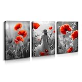 Red Poppies Triptych Canvas...
