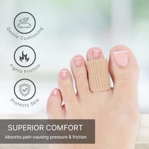 Image of NatraCure Gel Toe Tube Cushion Sleeves (Small) - 2 Piece Trim-to-Fit Tubing Set - (Relieves and Protects Corns, Blisters, Hammertoes, and Calluses) - 1200-M CAT (Pack of 3)