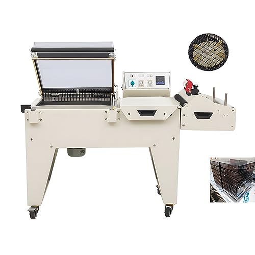 HayWHNKN 2in1 Heat Shrink Packaging Machine Commercial Film Shrink Packaging Thermal Shrink Film Packaging Machine Automatic Heat Shrink Wrap Machine for POF/PVC/PP Film 220V 3.8KW