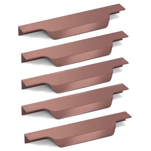 Plantex Profile Handle for Kitchen Cabinet/8 Inch Aluminium Drawer Profile Handle/Wardrobe Pull Handle for Home/Office/Hotel - Pack of 5 (Rose Gold)