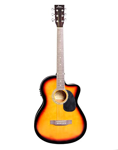 Image of CLAYTON 39 inch Semi-Acoustic Cutaway Guitar with Lindenwood Top, side and back - Rosewood fingerboard - Okoume neck - MC39CEQSB (Sunburst)