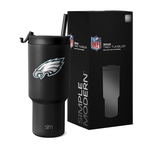 Image of Simple Modern Officially Licensed NFL 30oz Tumbler with Flip Lid and Straws | Football Insulated Stainless Steel Cup | Gifts for Men Women | Trek Collection