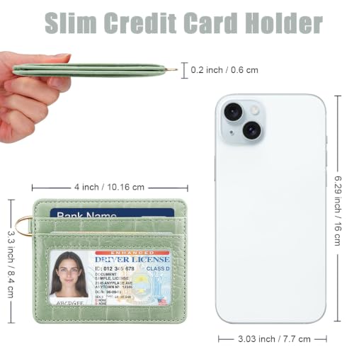 Image of Slim Credit Card Holder Crocodile Wallet Women Thin Wallets