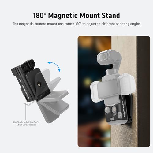 Image of NEEWER Basics Magnetic Mount Compatible with DJI Osmo Pocket 3 Xtra Muse | Gimbal Action Camera Stand, Accessories Expansion Adapter, Plastic Bracket for Battery Grip NEEWER M21 Fill Light, AC024