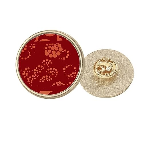 Broche ronde style japonais motif vague Asie accessoire métal doré M
