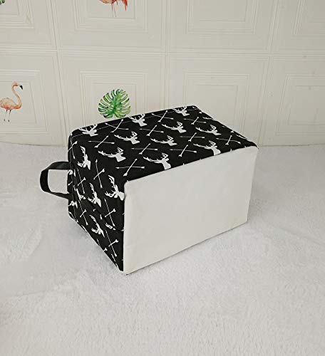 Image of Kid Storage Basket Gift Shelf Basket Toy Storage Bin, Nursery Basket Organizer Box for Children Room Deco With Handles (Deer)