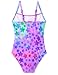 Gnainach Girls' Swimwear Size 5-6 Years Old Colorful Heart Sleeveless Bathing Suits with Adjustable Straps for Kids Beach Party