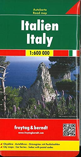Italien, Autokarte 1:600.000: Touristische Informationen. Ortsregister mit Postleitzahlen jetzt digi