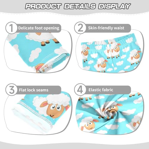 Girls Leggings Size 4T Cartoon Sheep Clouds Soft Stretchy Pants Breathable Girl Clothes for Workout Dance3