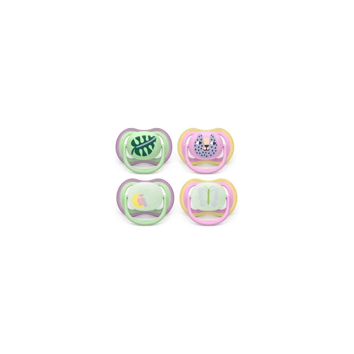 Philips Avent Ultra Air Day & Night Pacifiers - Orthodontic Design, for Babies 6-18 Months, Glow-in-the-Dark Version, Soft