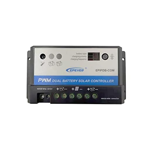 EPEVER® EPIPC-Com 20A - Regolatore di Carica per 2 Diverse batterie 20A, 12/24V Duo Option MT1 Display