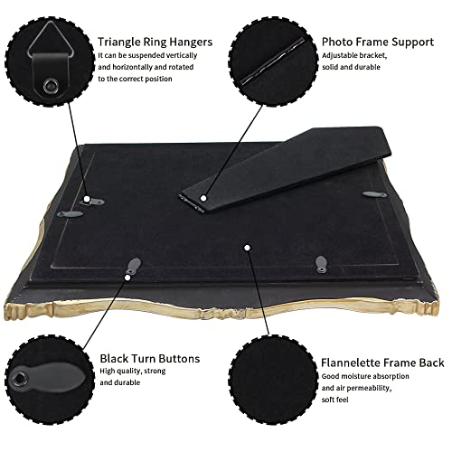 Kilarero 8X10 Inch Vintage Picture Frame, Elegant Antique Photo Frames With Glass Front, Tabletop Wall Hanging, Gift Ideas, Vine Pattern, Photo Display (8X10 Inch, Black) #TOP2