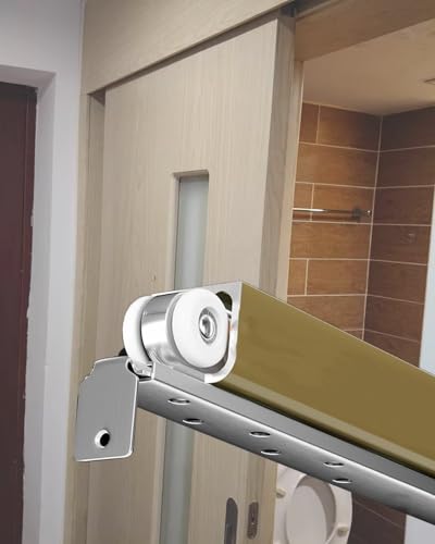 Rail de porte coulissante escamotable doré pour séparer un salon ou une chambre
