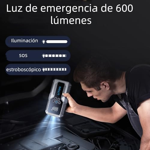 Arrancador de Coches para Evitar Quedarse sin Batería con Compresor 5000A 5